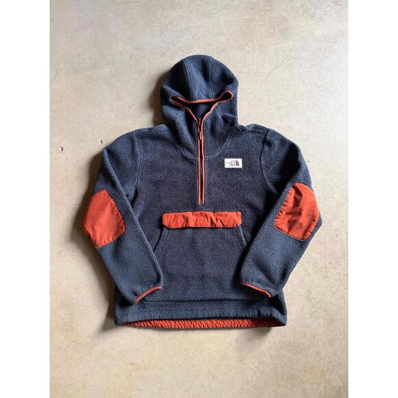 The North Face Other - North Face Hooded Quarter Half Zip Heavy Fleece Jacket Sz L